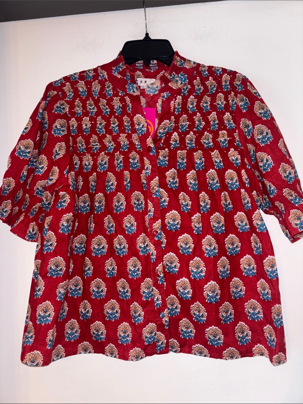 NWT THML Jules Block Print Top